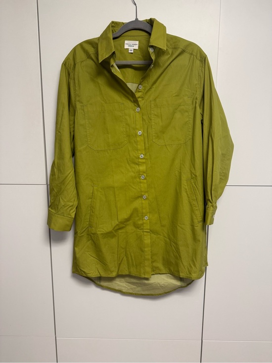 Rebecca Minkoff Tops - Rebecca Minkoff  size S Greene Lime-Green Blouse 100 procent cotton
